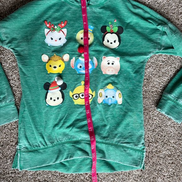 🧡 3/$15 - Disney Tsum Tsum Green Christmas Hoodie Kid Large - Picture 8 of 10